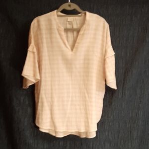 Ladies light pink and white checkered summer blous